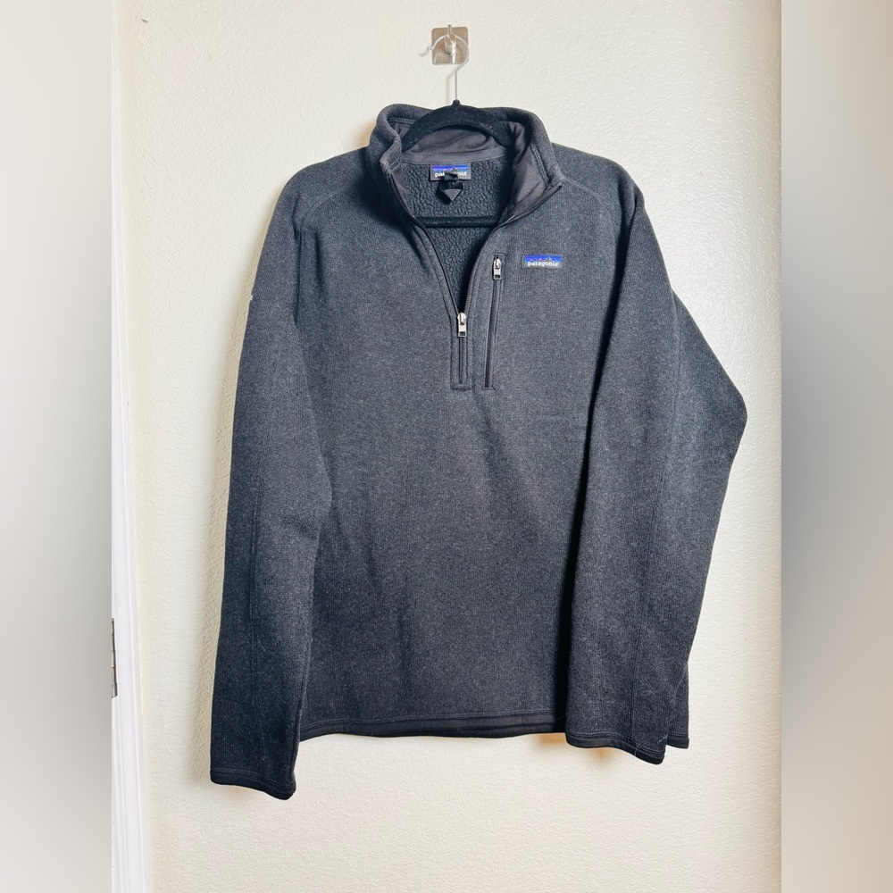 Patagonia Better Sweater 1/4 Zip Pullover Mens Medium Charcoal Grey Fleece